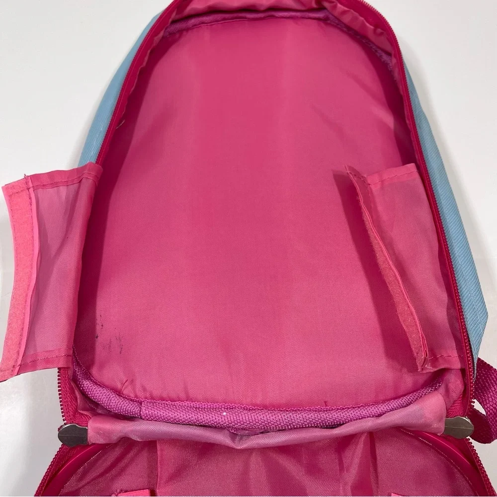 Blue Pink Owl Hard Shell Cover Travel Backpack